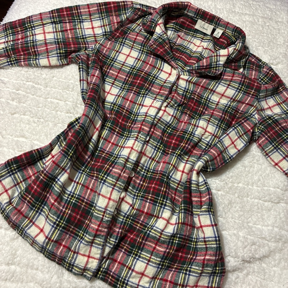 L.L. Bean Red and Green Plaid Shirt